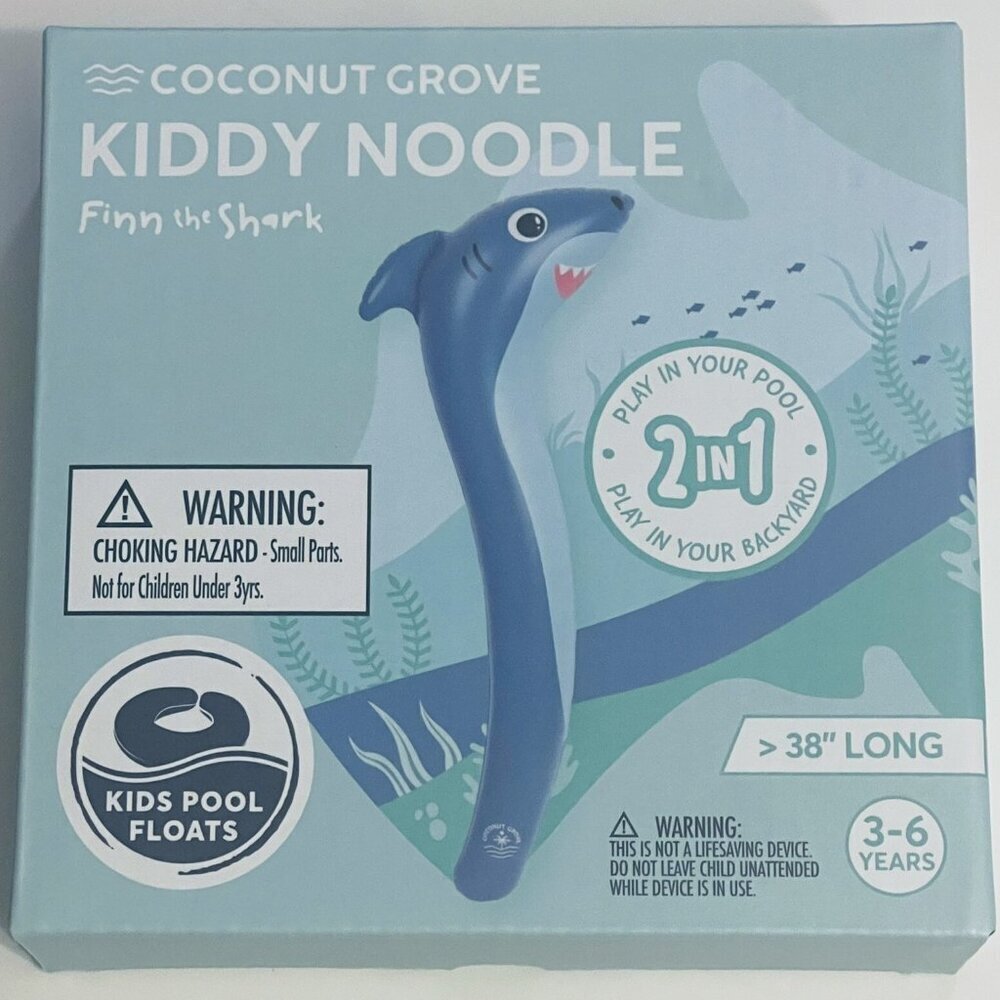 Coconut Grove Kids Finn Shark Pool Noodle Float Inflatable 66 lb Capacity